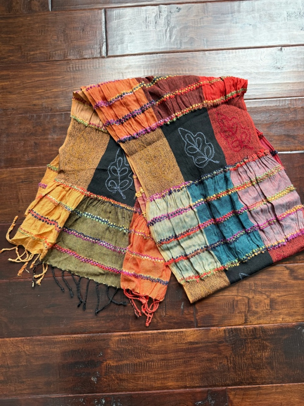 Colorful Patchwork Boho Scarf - Multi Color